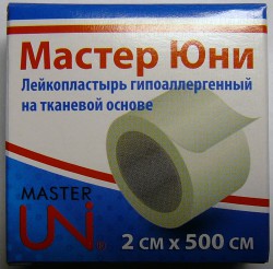 Лейкопластырь гипоаллергенный, Master Uni (Мастер Юни) р. 2смх500см 1 шт на тканевой основе