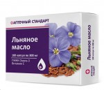 Масло льняное, Аптечный стандарт капсулы 300 мг 100 шт БАД Солнат