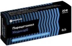 Парацетамол Медисорб, табл. 0.5 г №20