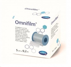 Пластырь фиксирующий, Omnifilm (Омнифилм) р. 5смх9.2м №1 арт. 9004232 из прозрачной пленки гипоаллергенный картонная упаковка без еврохолдера